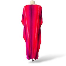 VTG 60s 70s NEW NOS Kaftan Psychedelic Caftan Hawaiian Dress Pink Greenercastle