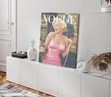 Vintage Fashion Girl Digital Art Stretched Canvas 40x50cm Print