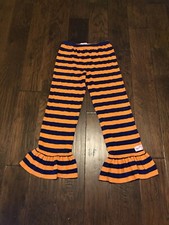 Ruffle Girl Orange And Blue Striped Pants 12