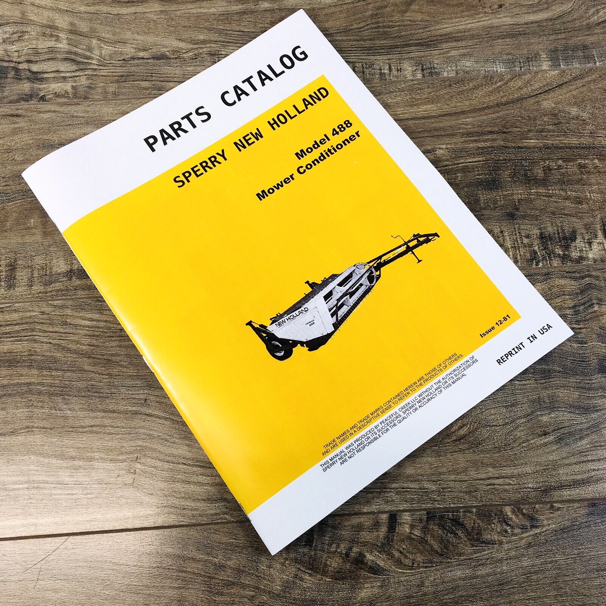 New Holland 488 Mower Conditioner Parts Manual Catalog Book