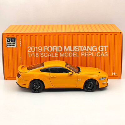 DM 1:18 Ford Mustang GT 2019 Orange – Miniature Moulée Sous Pression, Neuve