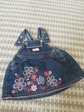Baby OSH KOSH B'GOSH denim Embroidered Overall Skirt 3 Months