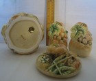 Vintage Fruit Salt/Pepper Shaker Set with Condiment Bowl — photo 3