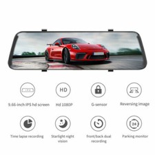 Specchietto Monitor Touch 9.66 Pollici Retrovisore Dash Cam Sensore G 170° 1080p - Miniatura 5