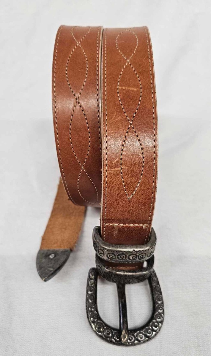 Jennifer Graham Brown Genuine Leather Western Boho Belt  display picture 2