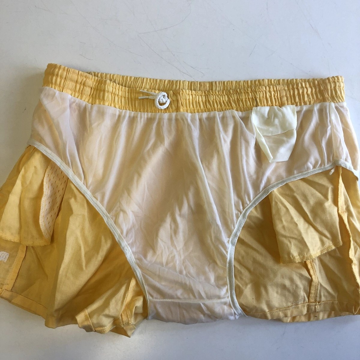 New Deadstock Vtg 90's Christian Dior Pale Yellow LOGO Swim