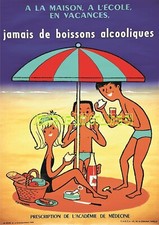 Jamais de Boissons Alcooliques - vers 1950- A3 plastifiée