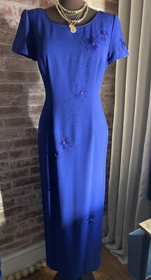 VTG Donna Morgan Blue Maxi Gown Women's Formal Evening Wedding Dress Beaded Sz 6 | eBay VTG Donna Morgan Blue Maxi Gown Women's Formal Evening Wedding Dress Beaded Sz 6 | eBay