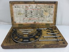 Starrett No. 224 Set AA 0-4" Outside Micrometer Caliper Set Vintage Made In USA