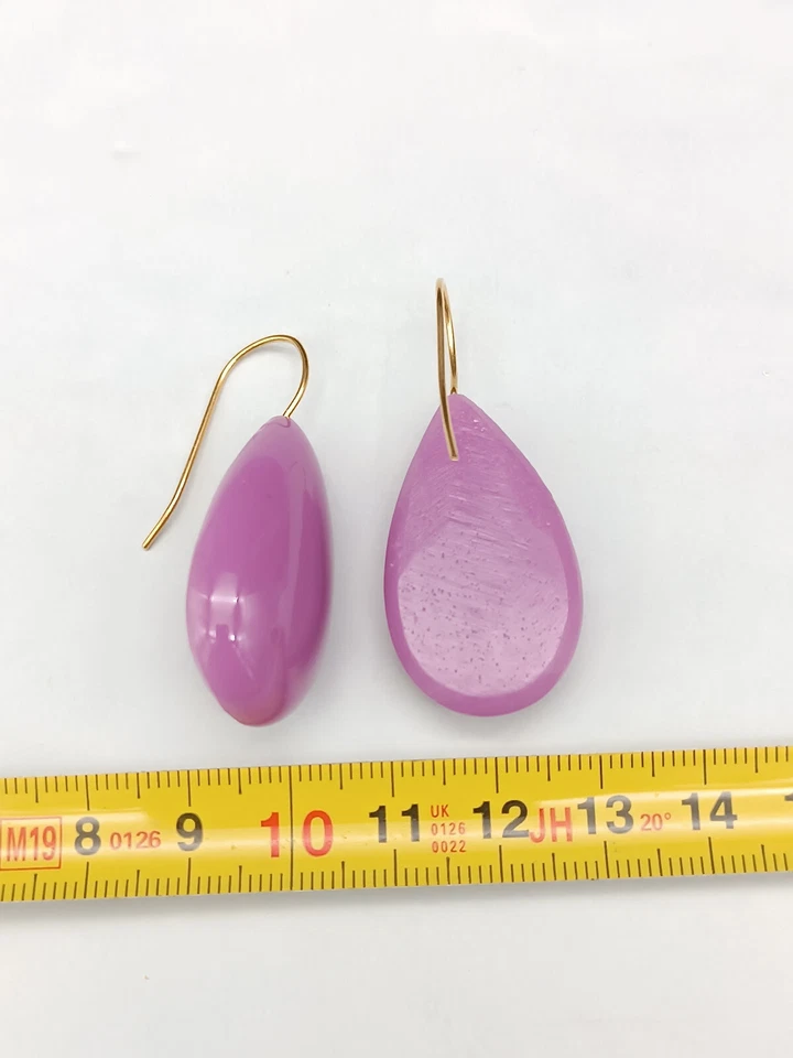 Orecchini donna pendenti goccia viola ametista monachella argento 925 - Immagine 3 di 4