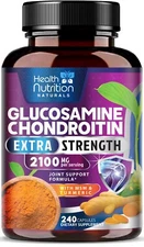 Glucosamine Chondroitin MSM Triple Strength Turmeric Joint Support 2100mg