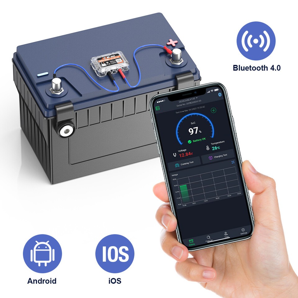 Ancel BM200 Car Battery Monitor Bluetooth 12V Battery Tester for iPhone ...