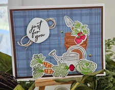 STAMPIN UP CARD KIT -GARDEN JUST FOR YOU Makes 4 - Set #25.238