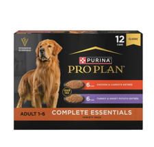 Purina Pro Plan Chicken and Turkey Entrees Wet Dog Food Variety Pack, 13 oz 12