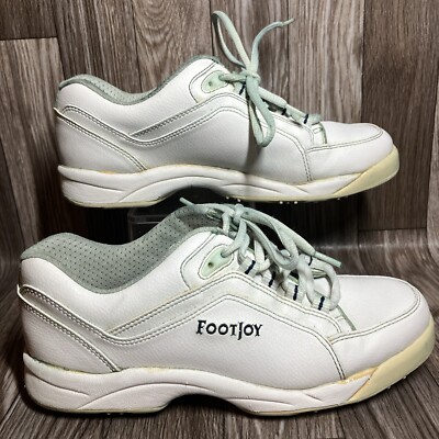 Footjoys greenjoys golf shoes removable spikes white lace up 8M