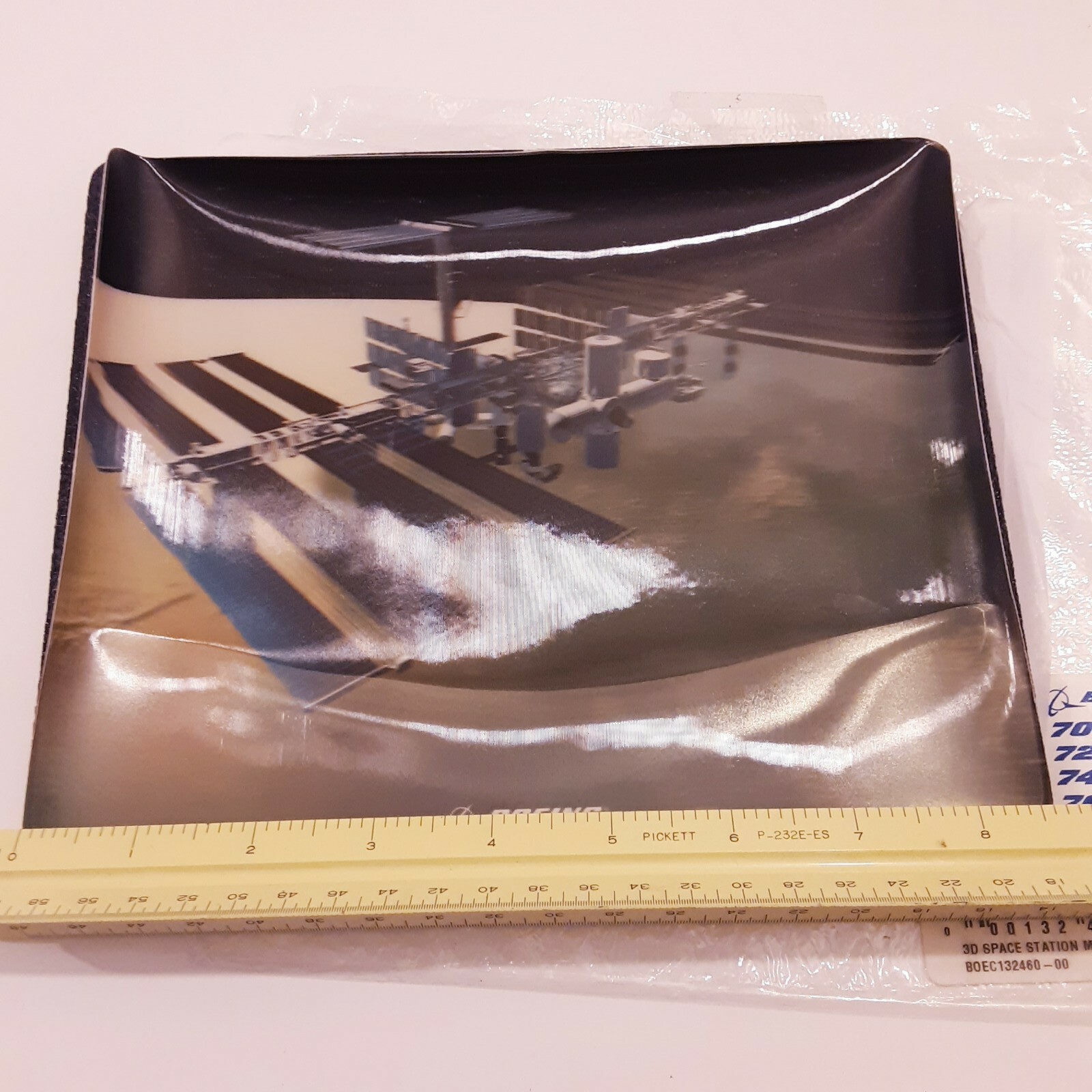 Vintage Retro Boeing Mouse Pad 3D lenticular Space Station warped 707