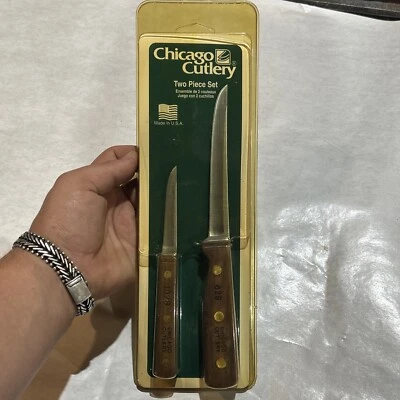 Chicago Cutlery Knife Set 2pc 5" Boning 62S 3" Paring 102S USA B1P NOS Vintage