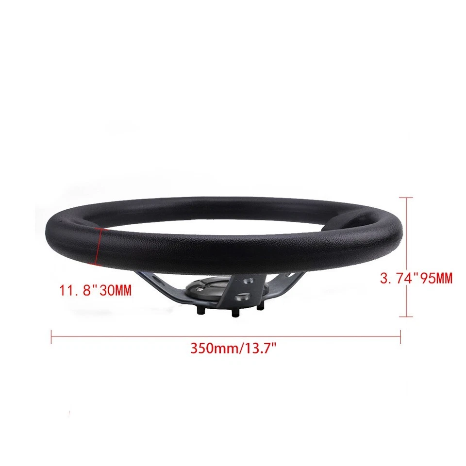 Volante de carreras rojo de plato profundo de 345 mm + kit adaptador de liberación rápida de bola Foto 3 de 4