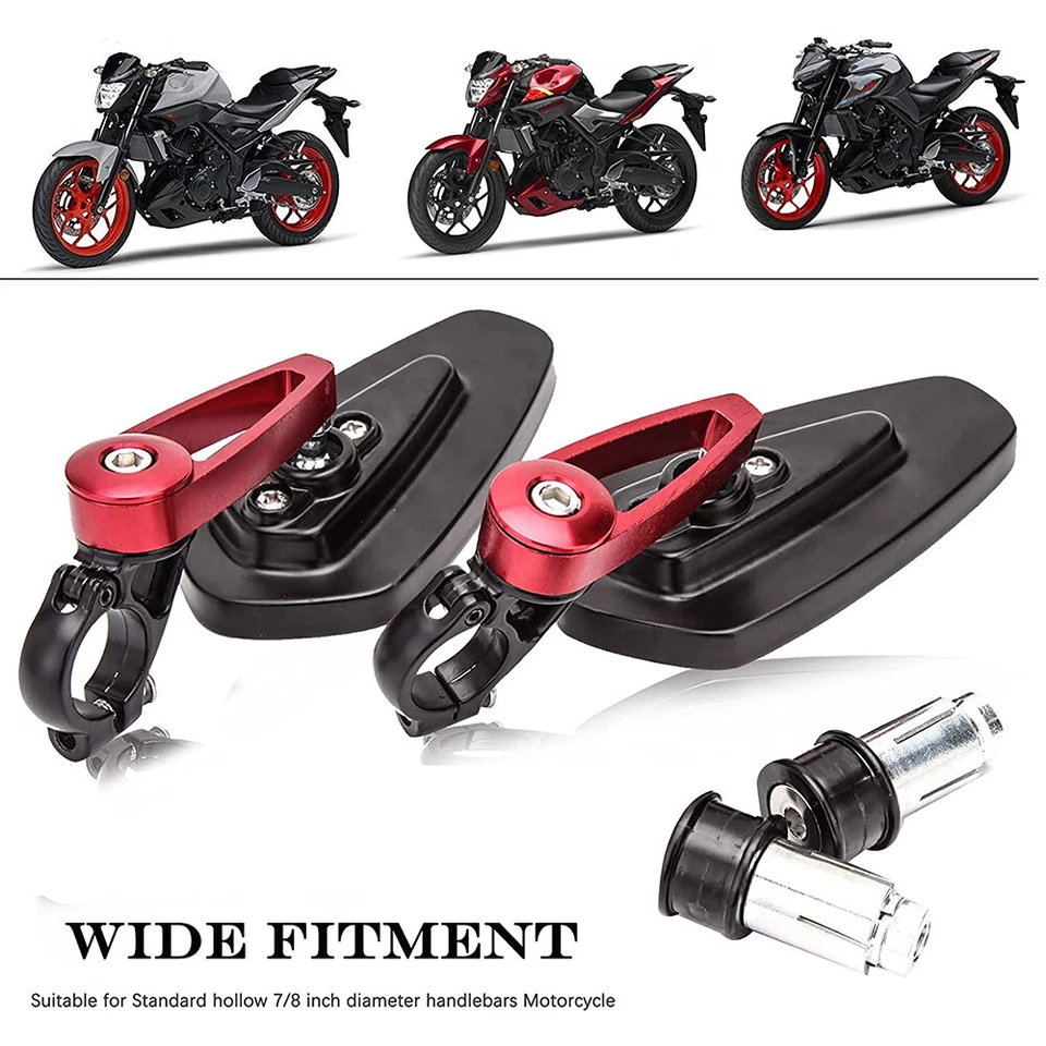 Espejos retrovisores laterales extremos manillar motocicleta para Suzuki DRZ400SM DRZ400S 7/8" Foto 3 de 4