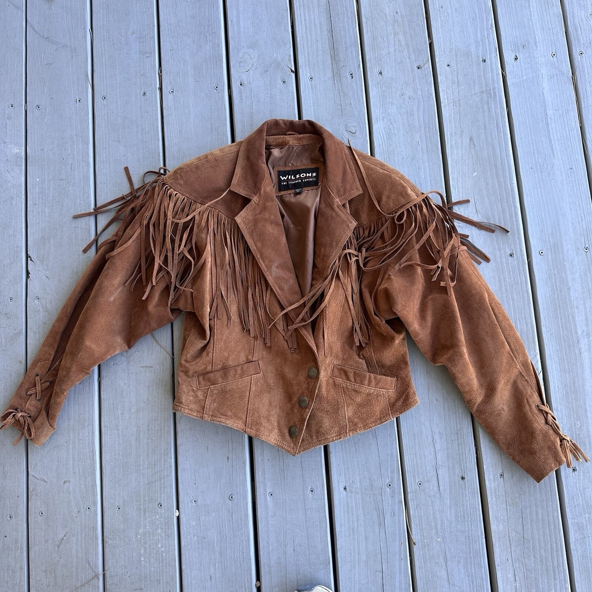 ジャケット・アウター WILSONS LEATHER 70s Suede Leather Jacket Vintage Wilsons Leather Caramel Suede Fringe Leather Jacket