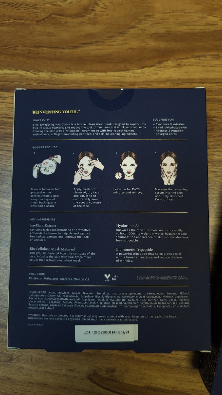 City Beauty Line-Smoothing HydroMask 25ml Ea x 5 masks in box Hydro Mask NIB