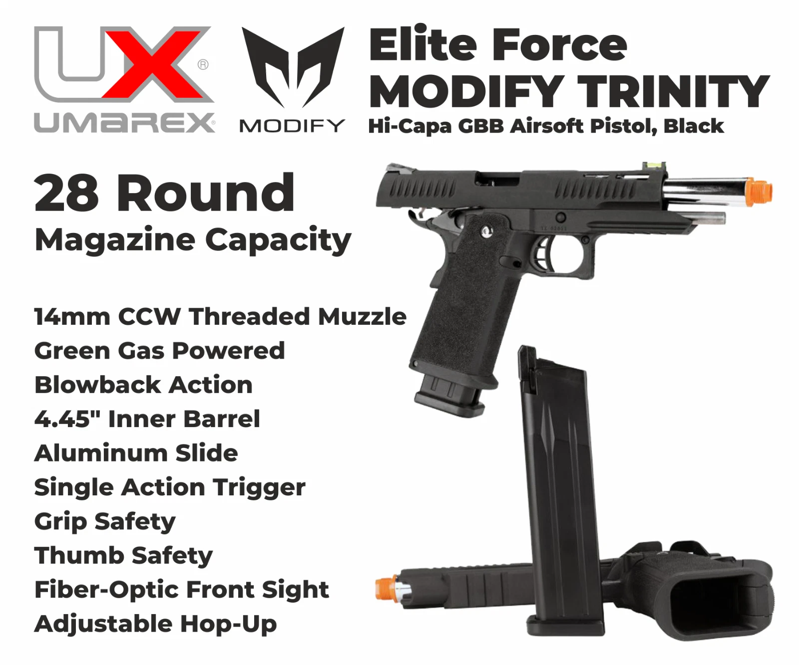 Umarex Modify-Tech Trinity Hi-Capa 6mm Blowback Airsoft Pistol w
