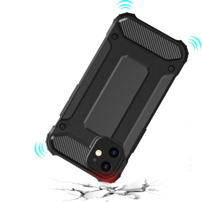 Für XIAOMI REDMI 13c - Heavy Duty Hülle Armor Tasche Etui Handy Case SCHWARZ