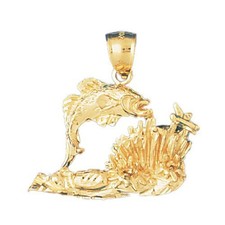 Angelfish Goldfish Charm Pendant 14k Gold 5.6 Grams