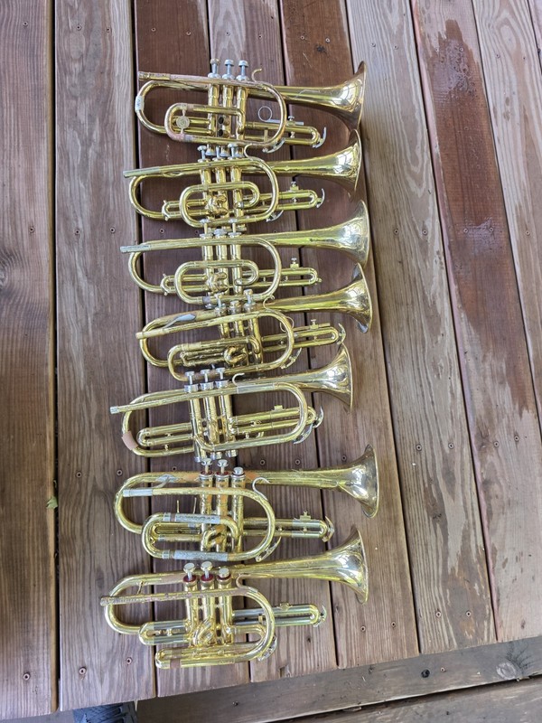 Lot Of Seven Cornet Assorted Brands Conn Cleveland Holton