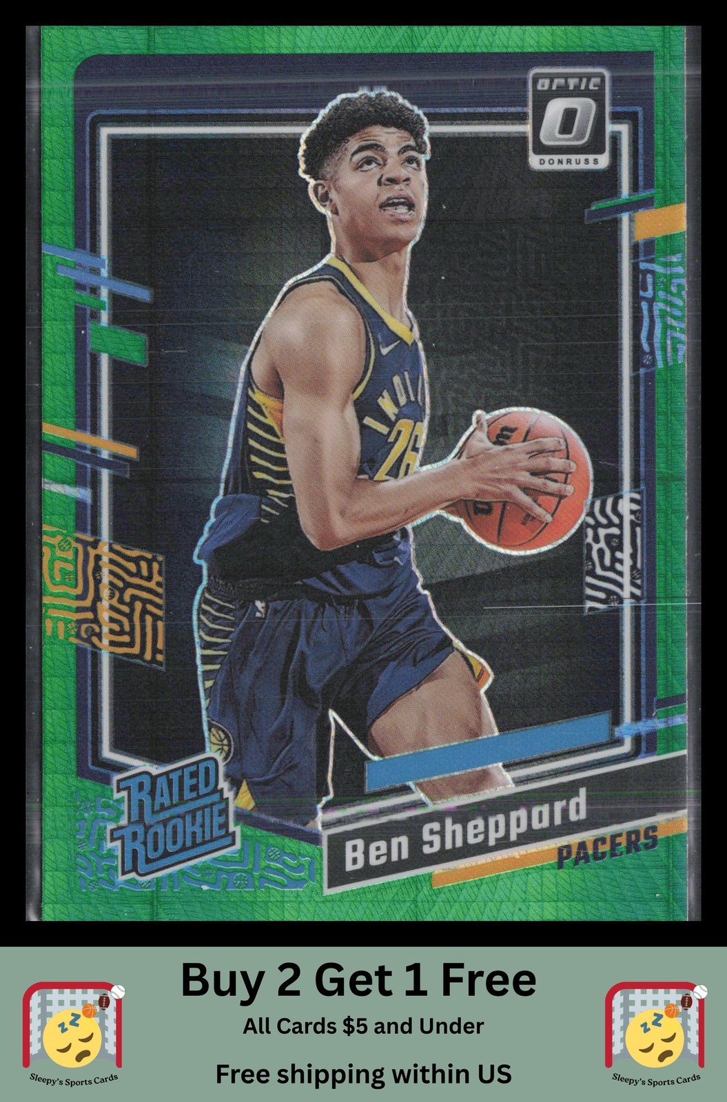 Ben Sheppard 2023-24 Donruss Optic #221 Hyper Green