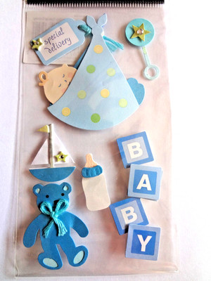 Sandylion Essentials Dimensional Stickers - BABY BOY Special Delivery, BRAND NEW
