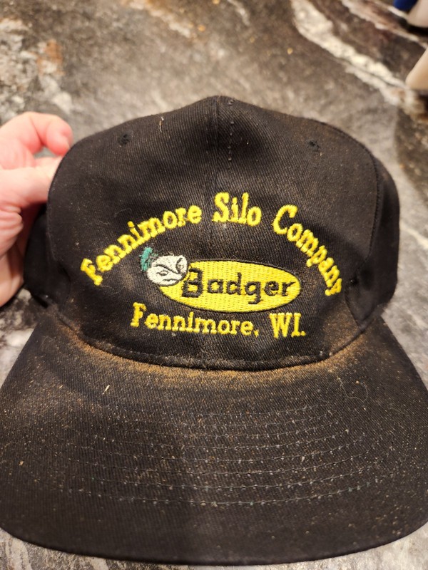 Badger Tractor Service Tech Mesh Snapback Trucker Hat Stained Dirty No Foam 