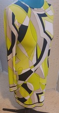 Michael Kors Vibrant geometric Print FABULOUS long sleeve dress womens small