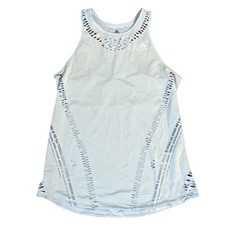 Adidas Primeblue Tank Top Small Baby Blue w/ Holes AEROREADY Athletic Workout