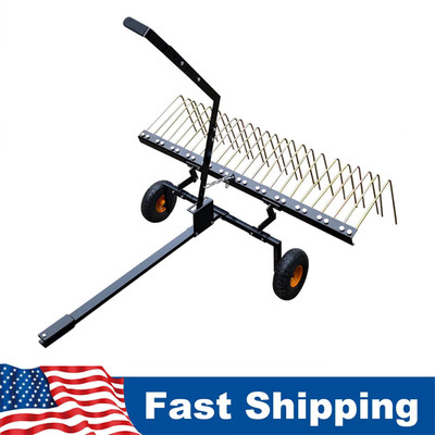 60'' Tow Behind Lawn Dethatcher with 24 Durable Spring Steel Tines For Tractors