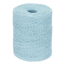 Natural Cotton Raffia Yarn 328 Yard Craft Raffia Ribbon Crochet Yarn Light Blue
