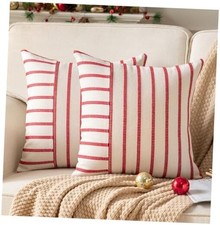 Boho Valentines Pillow Covers 18x18 Set of 2, Soft 18" x 18" Pack of 2 Red