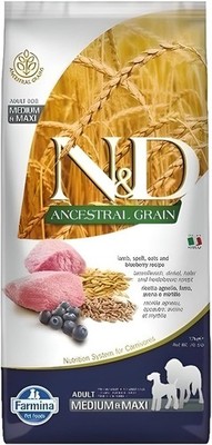 Farmina N&D Ancestral Grain Formula Medium & Maxi Lamb, Pumpkin & Blueberry Adul