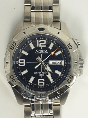 CASIO ILLUMINATOR MTD-1082 REFRESHED 24-HOUR DAY/DATE MEN'S WATCH NEW BATTERIES