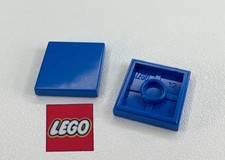 Mattoncini Lego vintage vecchio blu 2x2 piastrella piatta piastra senza borchie 3068 - set spaziali -15E