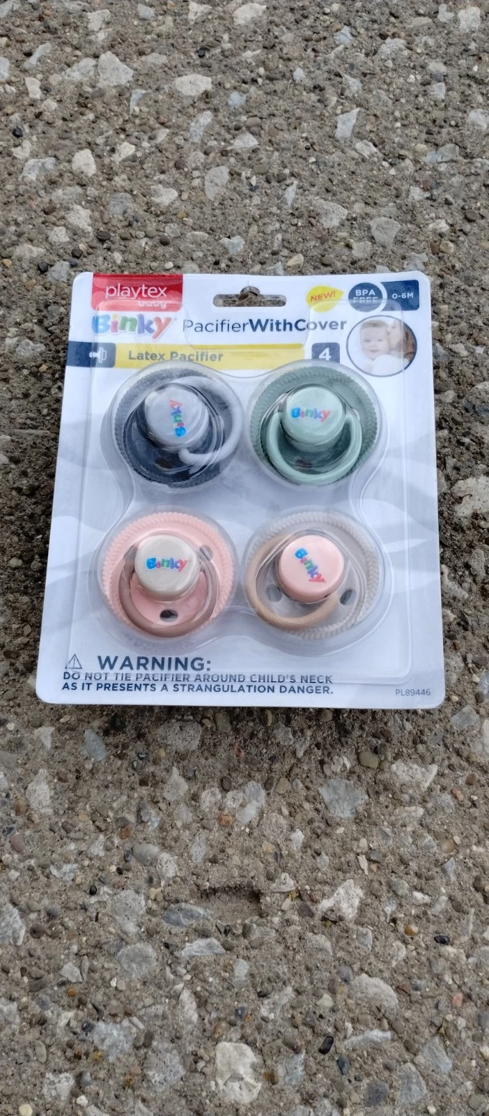 BL Playtex Baby Silicone Pacifier W/ Cover 4 Pack 0-6M latex nipples