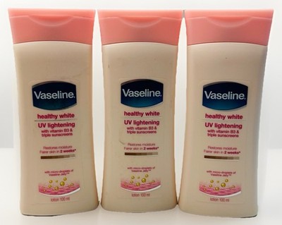 3 vaseline healthy white uv lightening 3.3oz ea discontinued exp2019