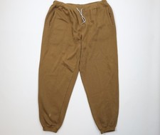 Vintage 90s Streetwear Mens XL Distressed Blank Sweatpants Joggers Pants Brown