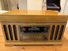 Detrola KM837 Stereo Record Player Phono Cassette CD AM FM Radio Tested Works