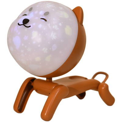 Compact Robotic Dog Lamp with Star Projection Rotation and Built-in Speaker