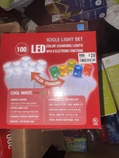 100 LED Color Changing Icicle Light Set 8 Function Lights
