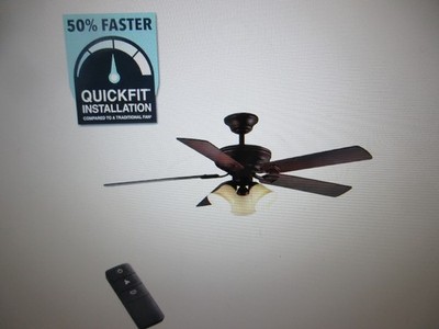 Hampton Bay Campbell 52 in. Indoor LED Mediterranean Bronze Ceiling Fan