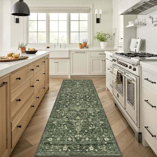  2' x 6' Boho Hallway Runner Rug Vintage Farmhouse Non Slip Soft Washable  - Bild 1 von 6