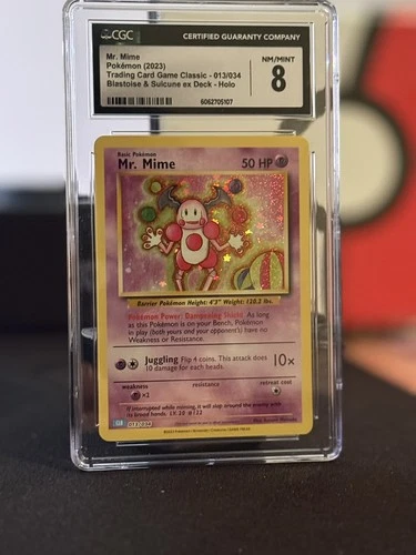 CGC 8 NM/Mint Mr. Mime Holo 013/034 2023 Pokémon TCG Classic Blastoise Deck