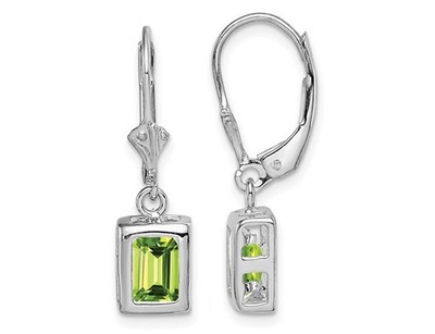 2,00 Karat (ctw) Peridot Ohrhänger Sterlingsilber